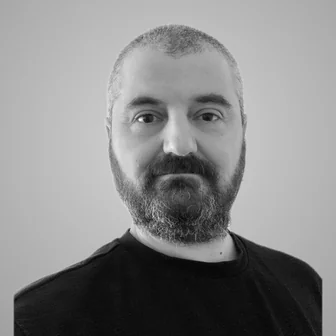 Roberto Grosa, black and white portrait